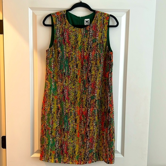 M by Missoni Silk Shift Dress Sleeveless Multi Colored Abstract Floral Size 42/6 - Picture 1 of 10